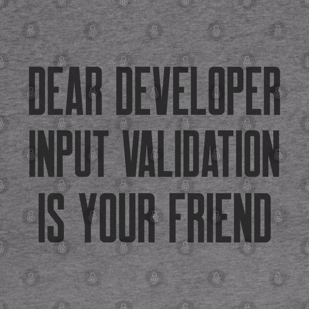 Secure Coding Dear Developer Input Validation Is Your Friend by FSEstyle